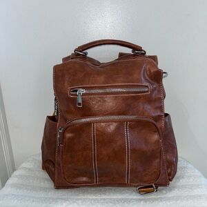 Brown Leather Backpack